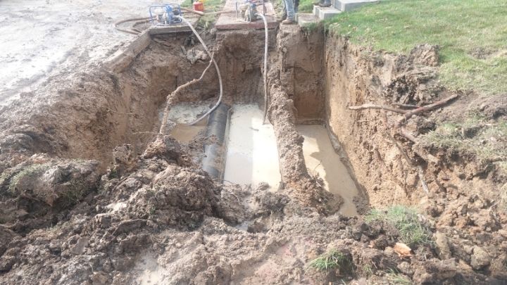 Broken Water Main Near Francis Park